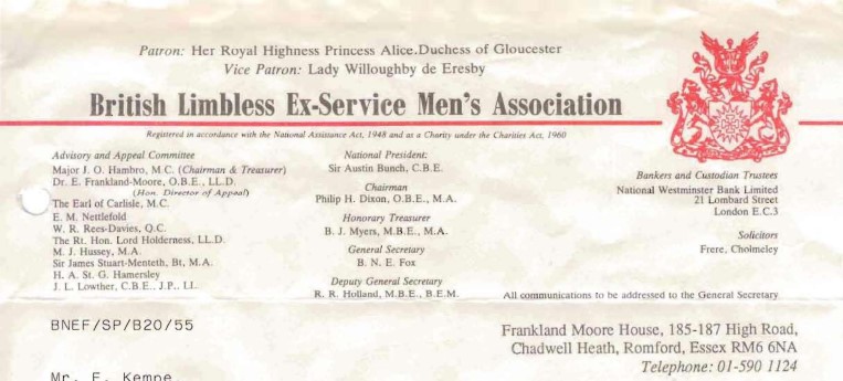 British Limbless Ex-Service Men's Association 1988